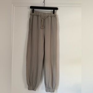 ZARA GREEN SWEATPANTS WITH ROPE BELT